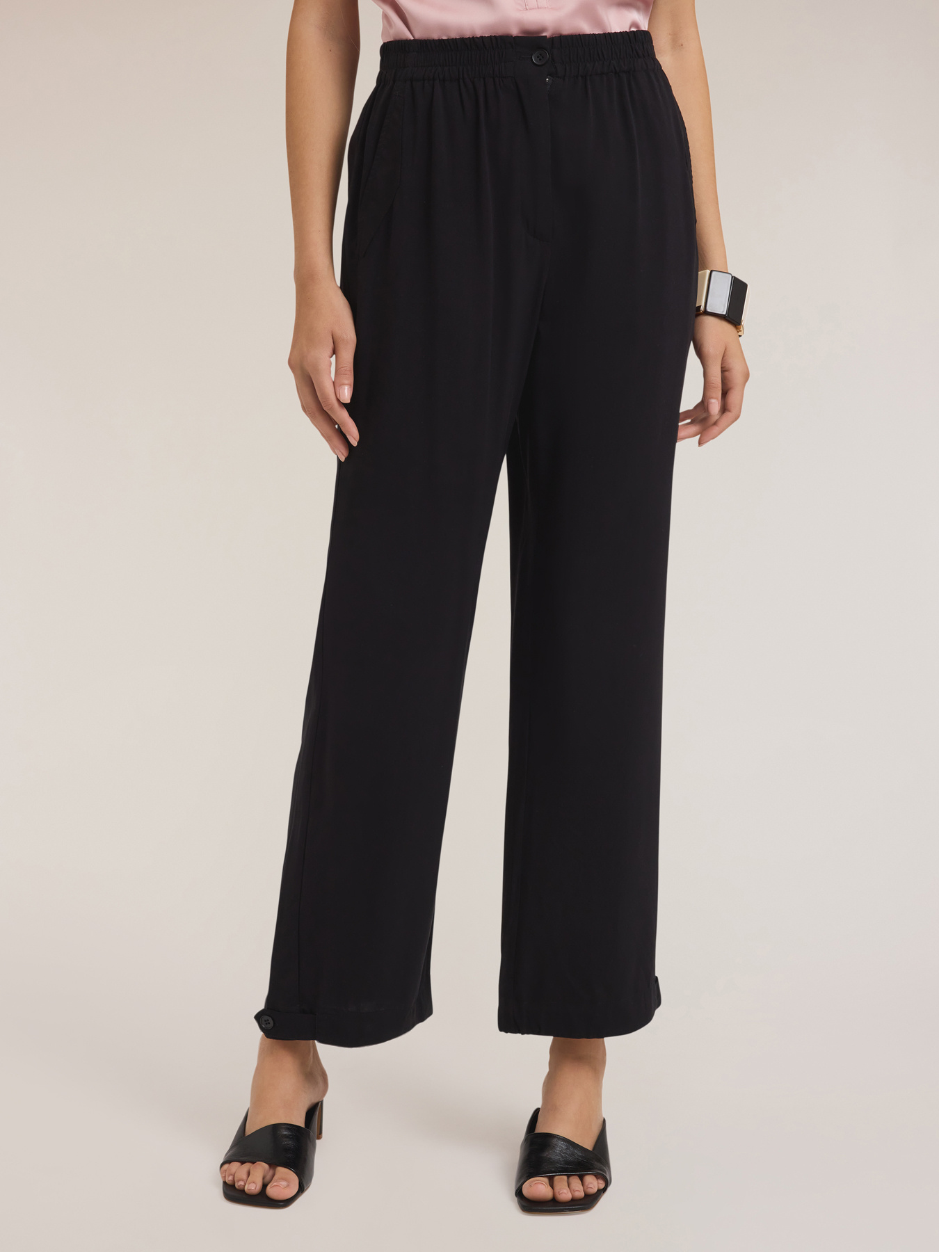 Fluid trousers with adjustable hem image number 2