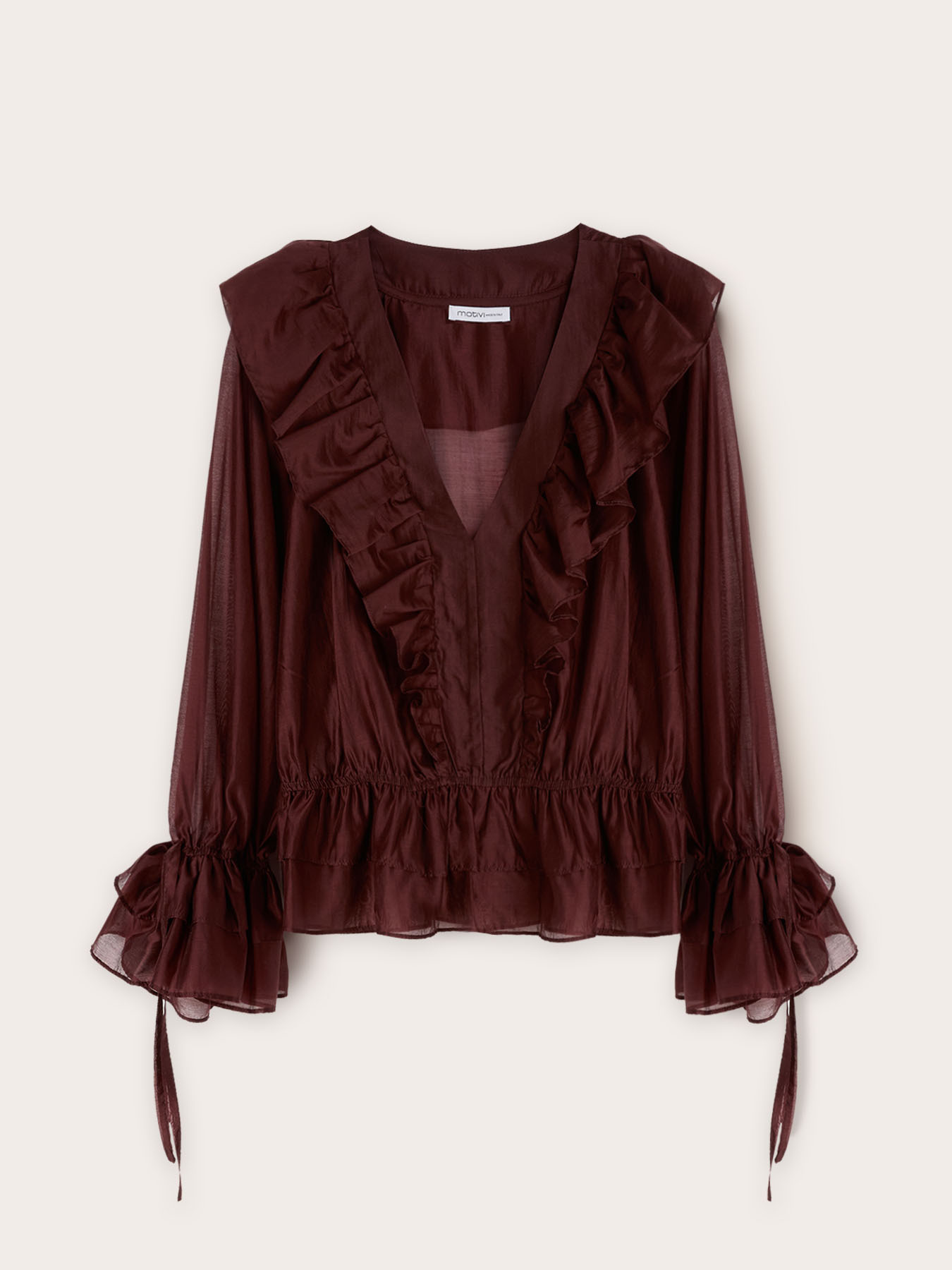 Blouse en voile &agrave; volants image number 4