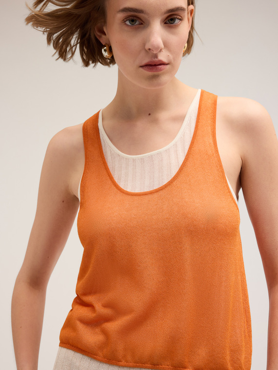 Jersey-Oberteil mit Rippentop