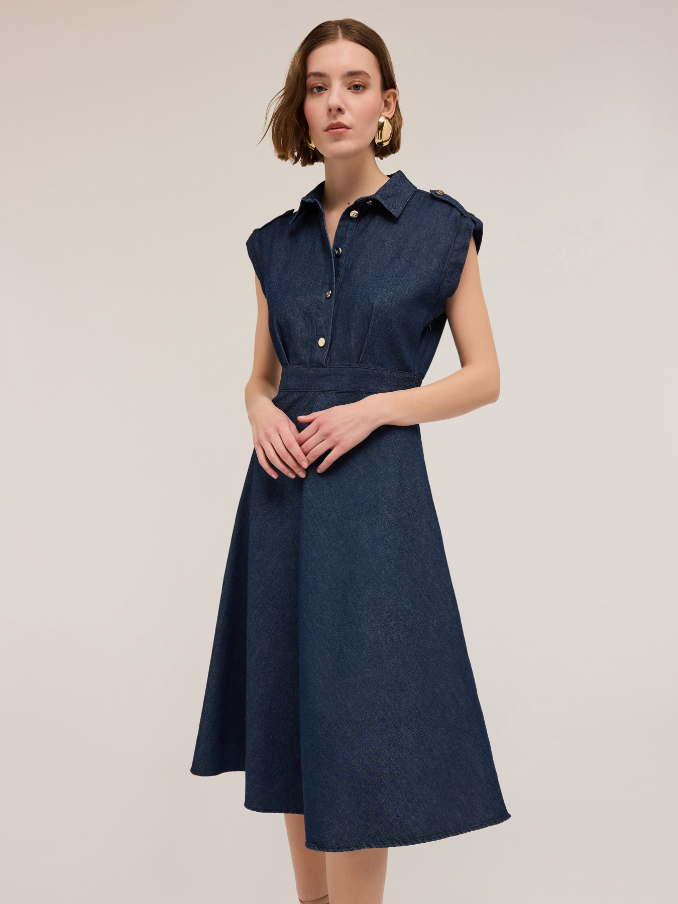 Vestito chemisier misto lyocell image number 3