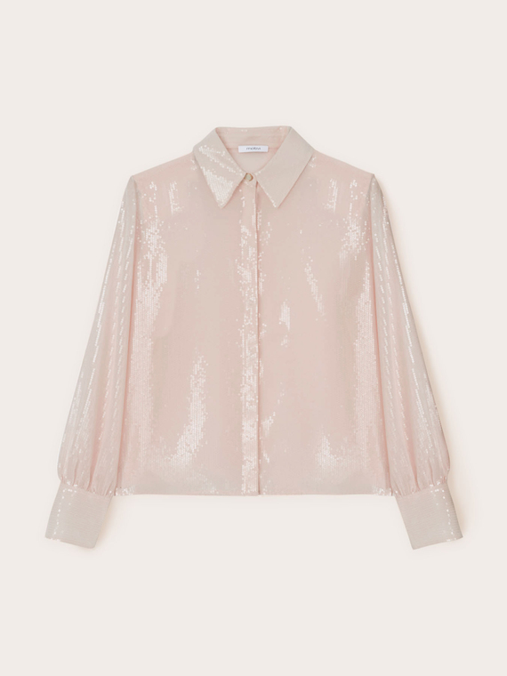 Camicia in tulle full paillettes