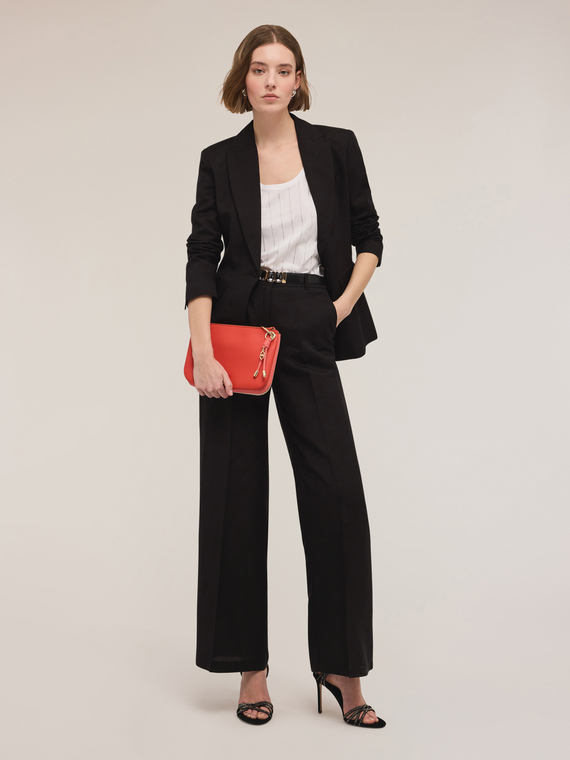 Einreihiger Blazer aus Leinengemisch