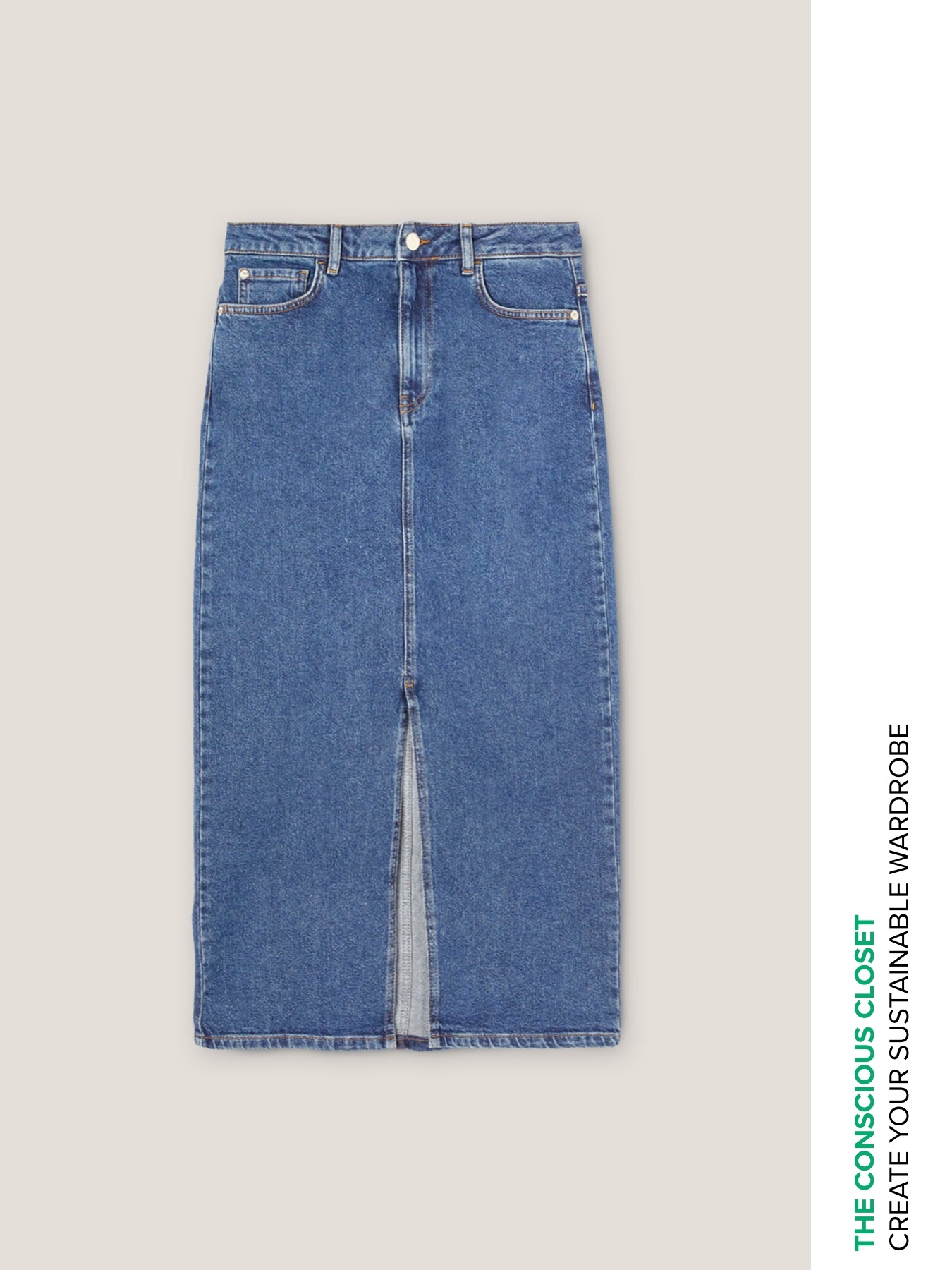 Jupe longue avec fente en denim image number 4