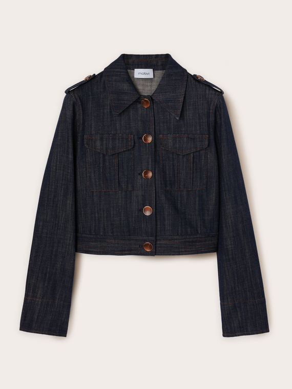 Giacca corta effetto denim