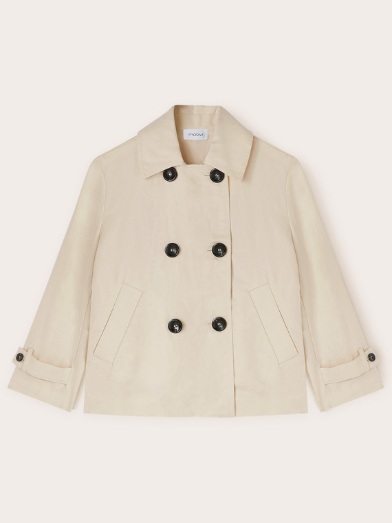 Giacca caban in tela misto lino