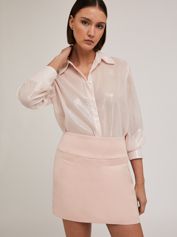 Camicia in tulle full paillettes