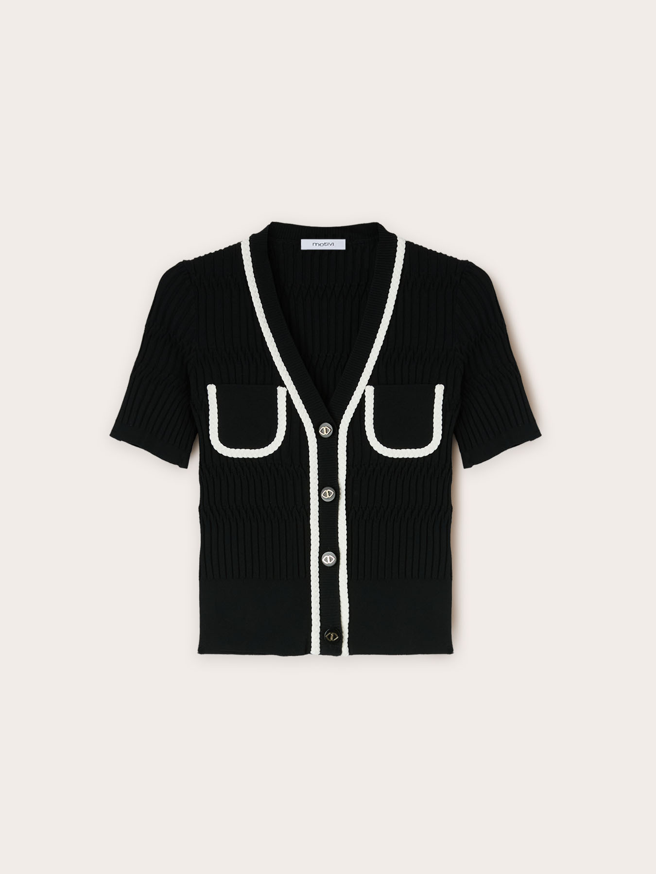 Gerippter Pullover mit Zopfmuster an den Kanten image number 4