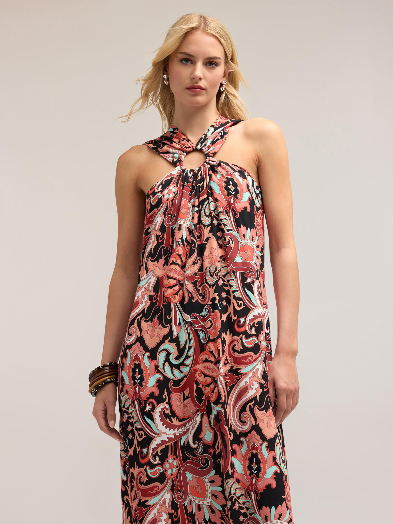 Vestido largo con estampado &eacute;tnico image number 2