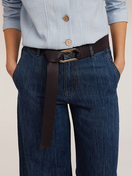 Real leather sash belt