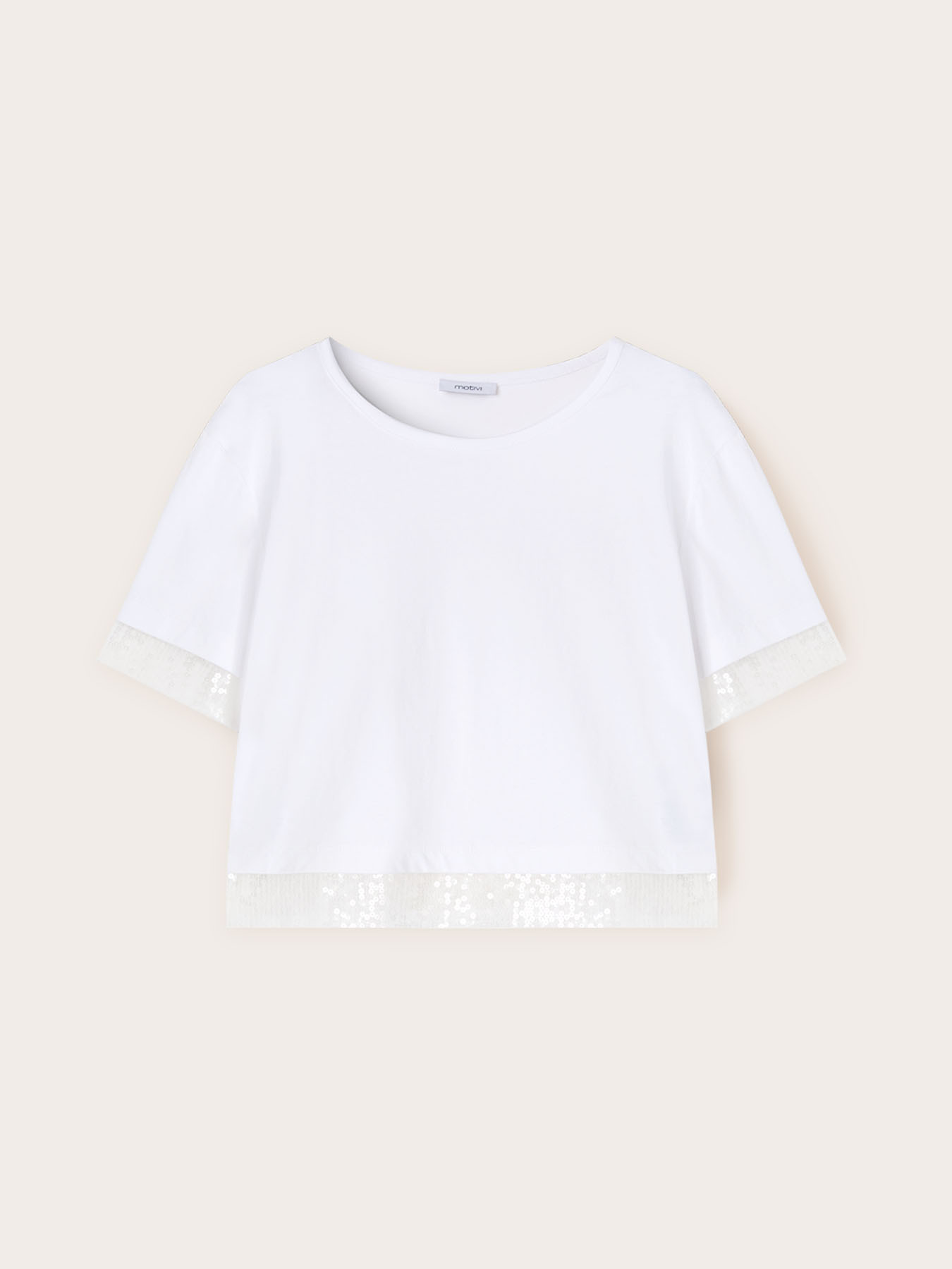 Camiseta con bordes de lentejuelas image number 4