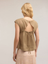 Voile blouse with back cut-out feature image number 1