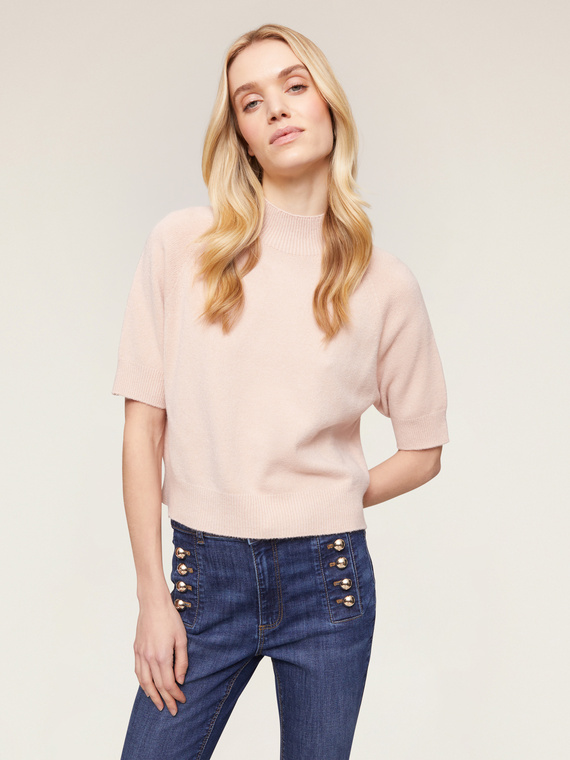 Rollkragenpullover mit kurzen &Auml;rmeln