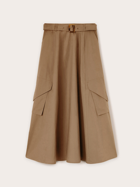 Gonna cargo in popeline di cotone