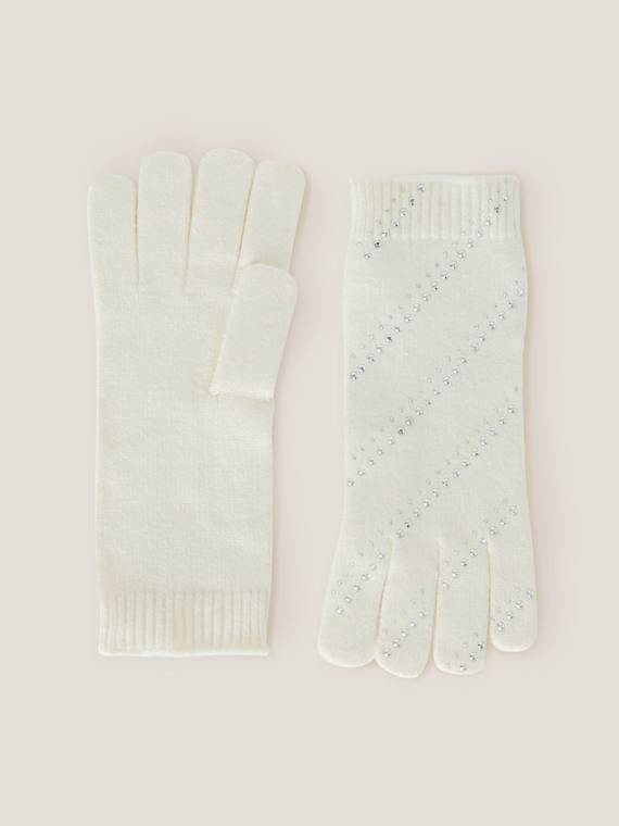 Handschuhe mit Mikro-Strass und Nieten