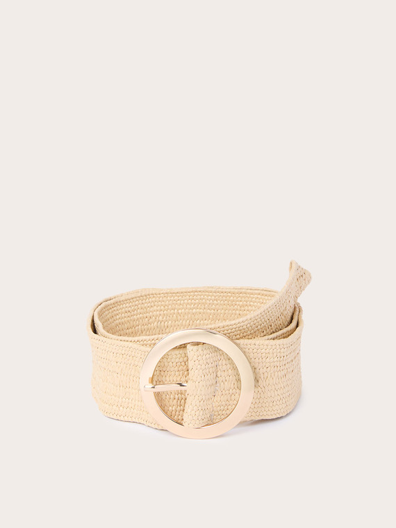 Wide woven armure cloth belt