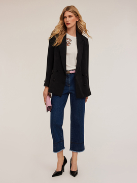 Cropped kick flare jeans