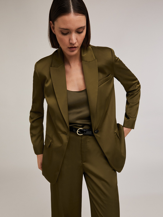 Einreihiger Satin-Blazer