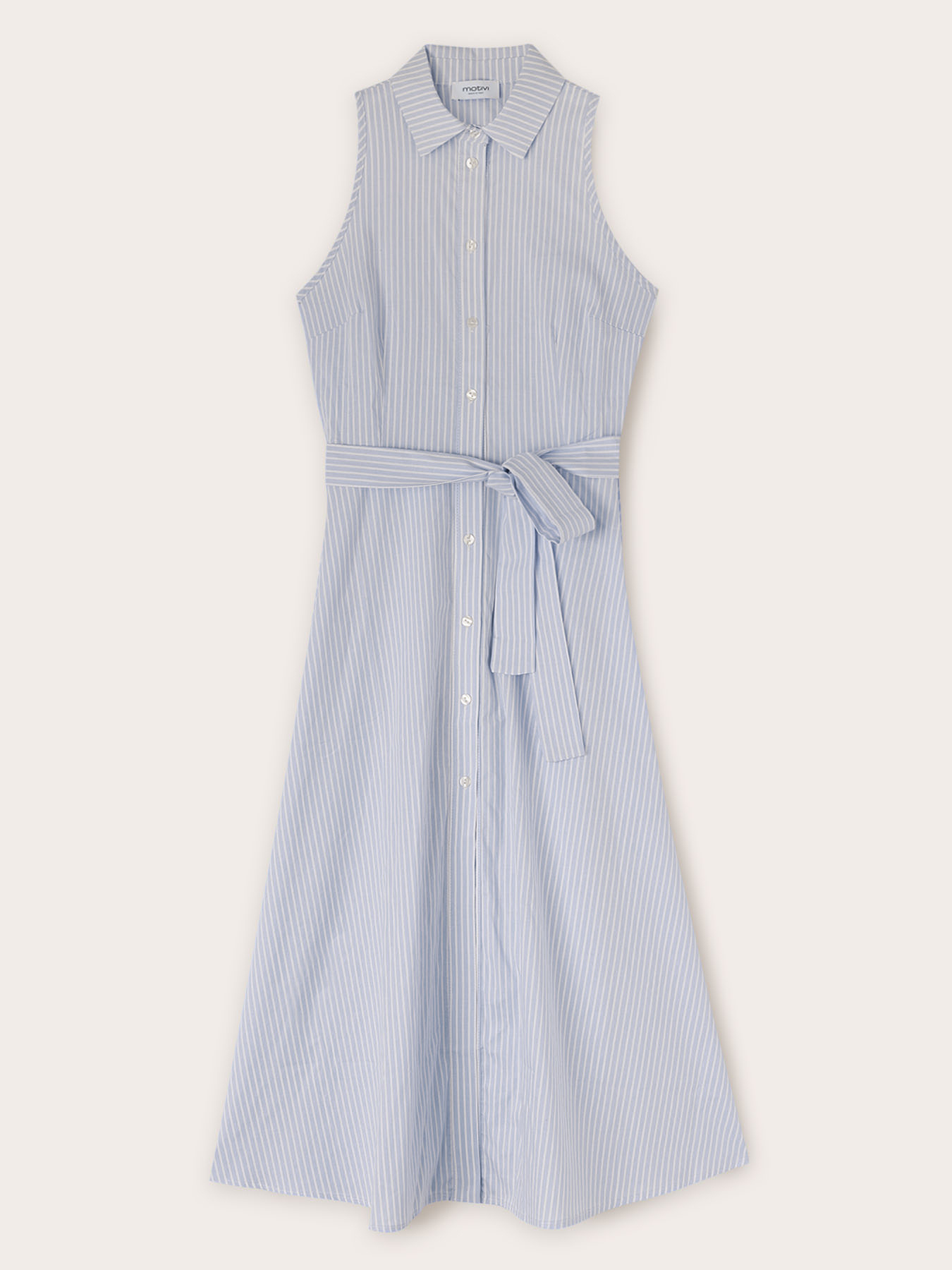 Striped cotton chemisier dress image number 4