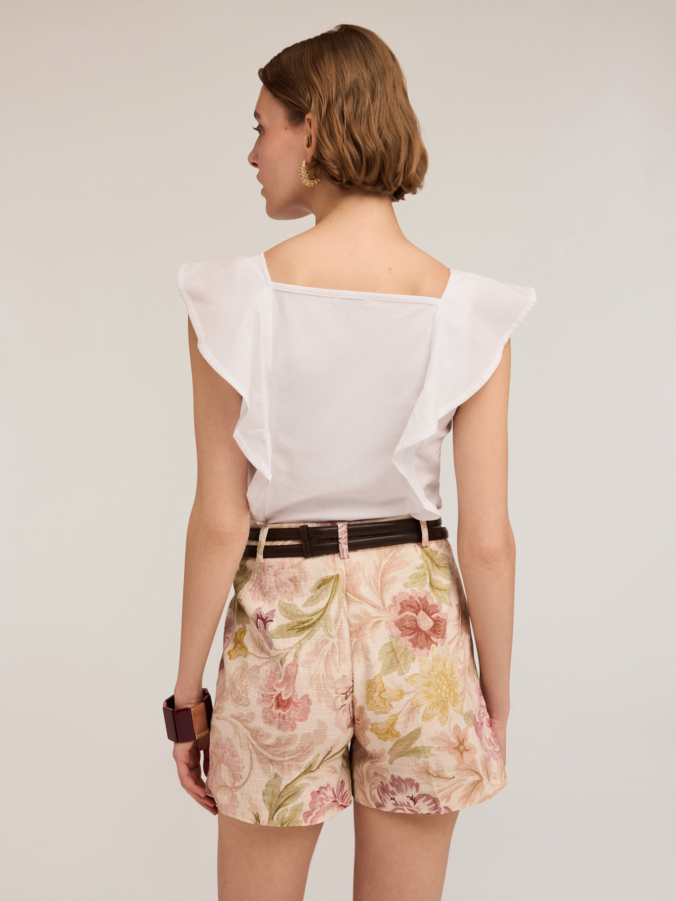 Top en tejido de punto con volantes image number 1