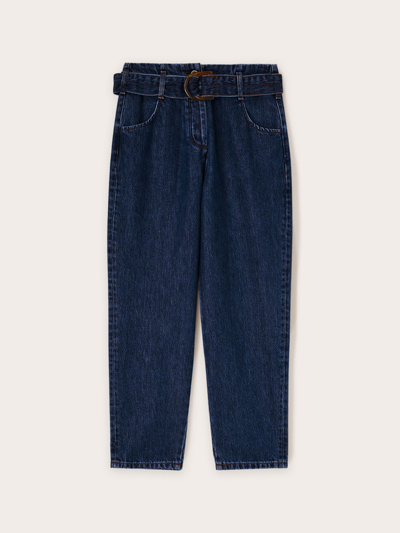 Jeans balloon fit con cintura misto lyocell