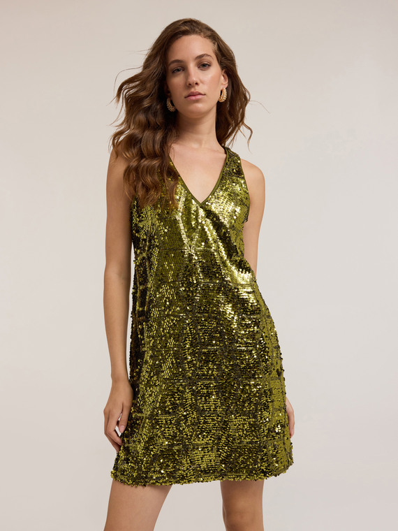 Sequin dress with geometric design