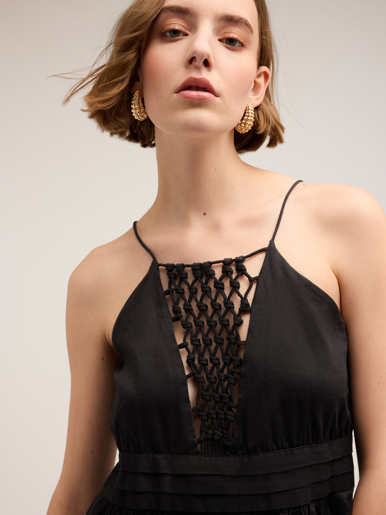 Langes Kleid mit bestickten Eins&auml;tzen image number 2