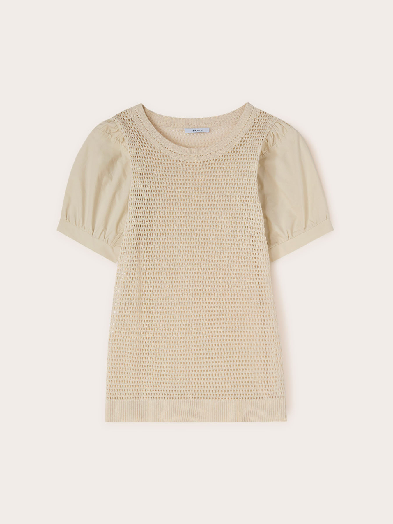 Pullover mit Lochmuster mit &Auml;rmeln aus Popeline image number 4