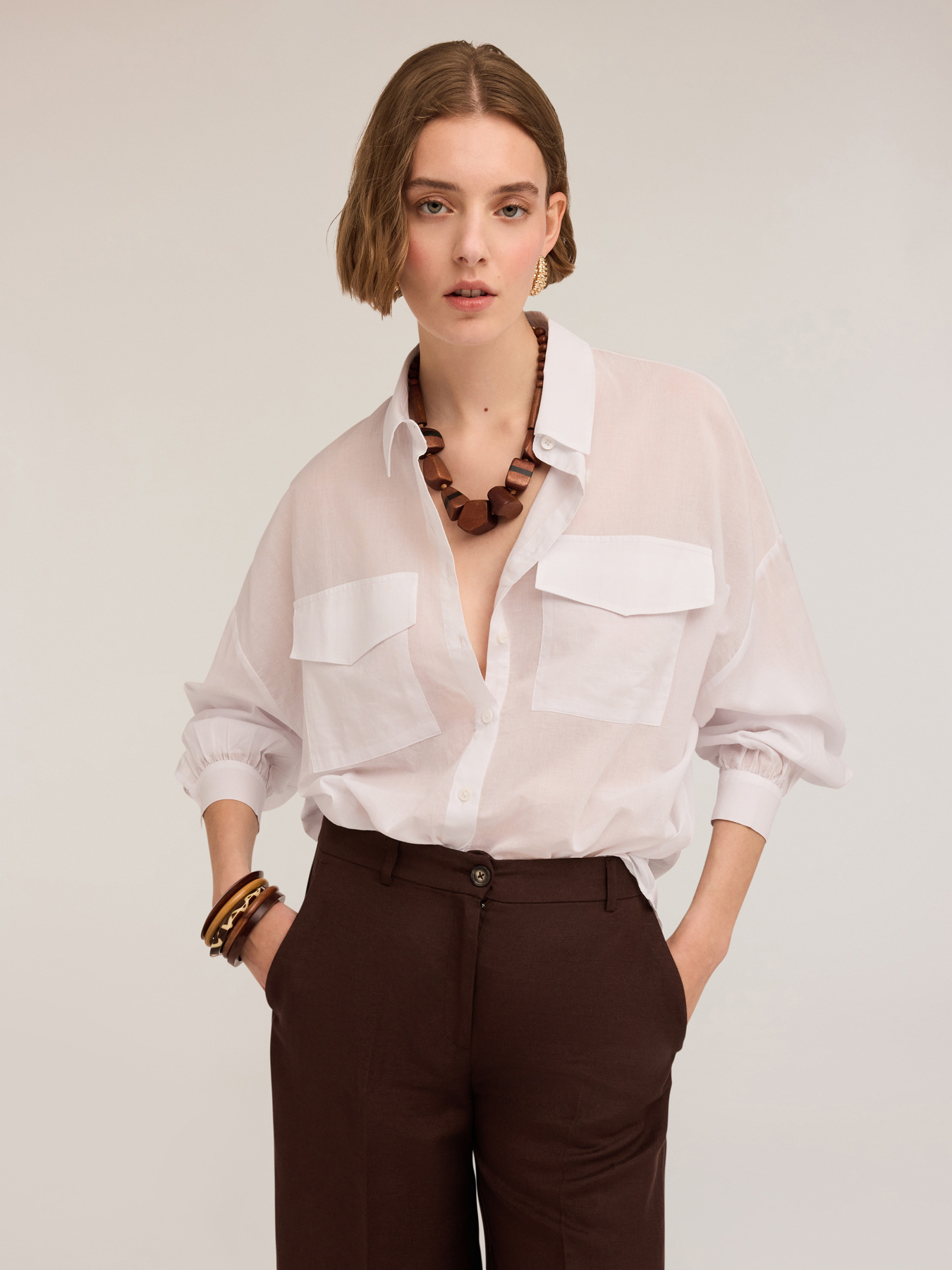 Chemise oversize avec poches image number 0