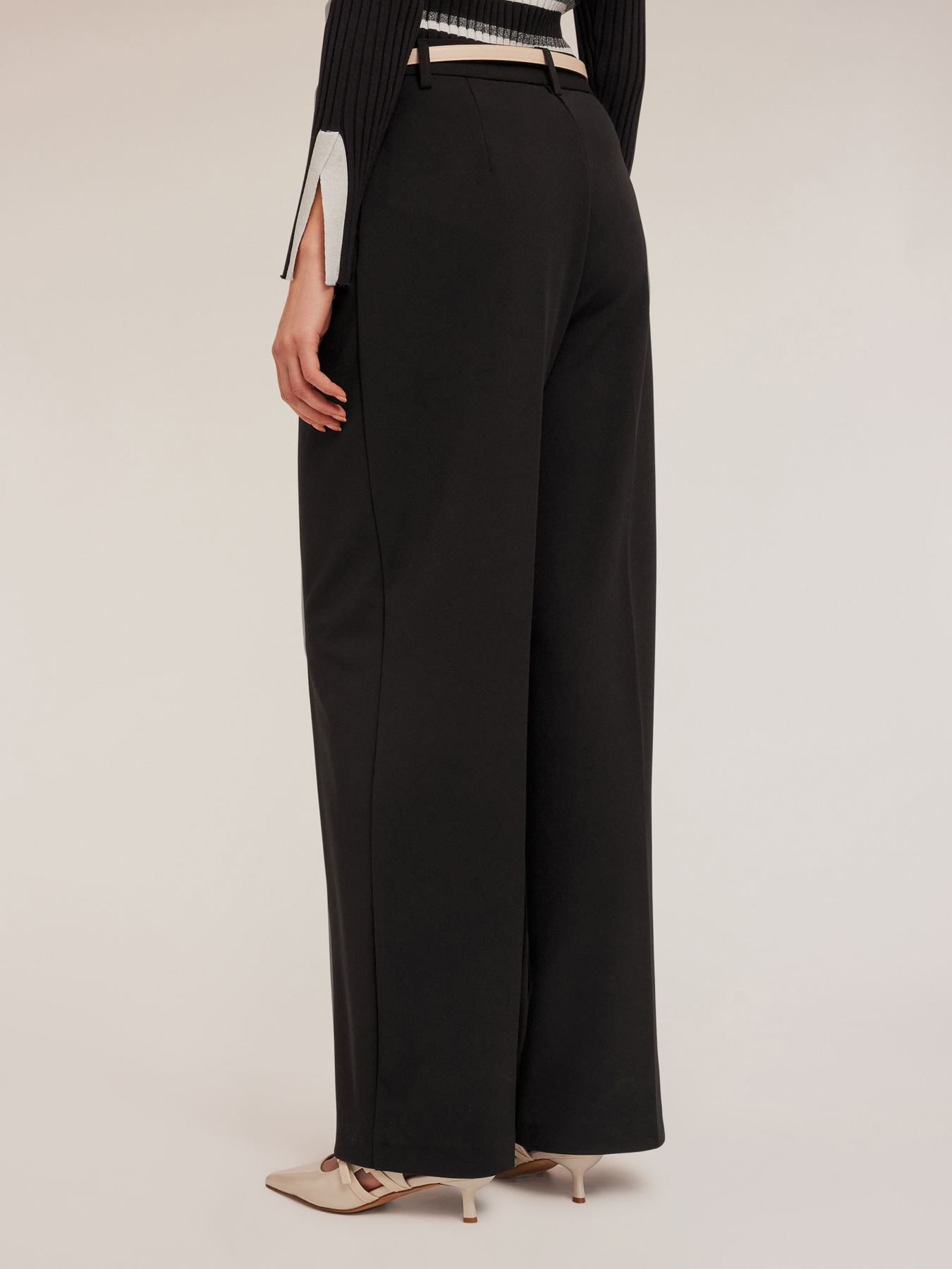Palazzo trousers with pleats image number 1