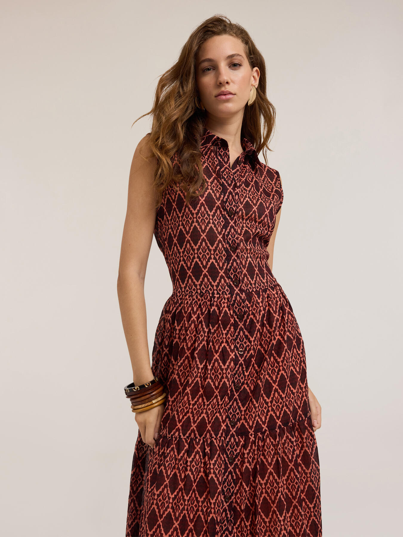 Ethnic print shirt dress image number 2