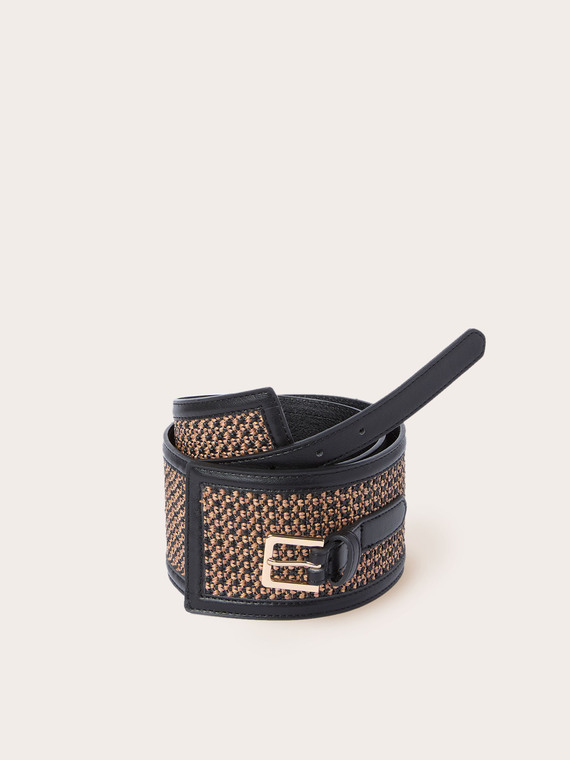 High woven armure cloth effect belt