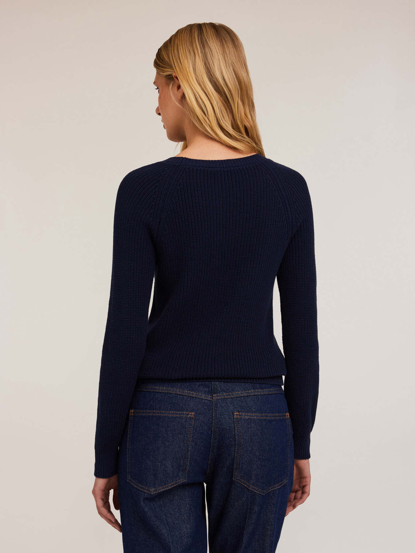 Pullover scollo tondo in cotone image number 1