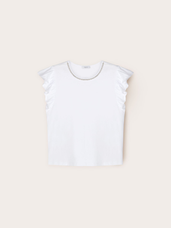 T-shirt con scollatura gioiello
