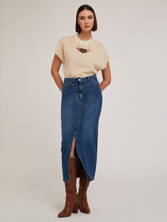 Maglia a kimono in viscosa lurex