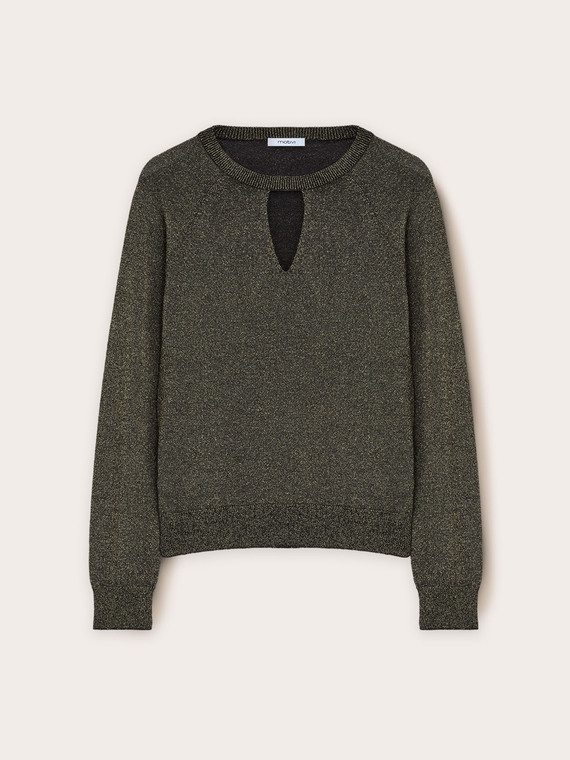 Jersey con cut-out en mezcla de l&uacute;rex