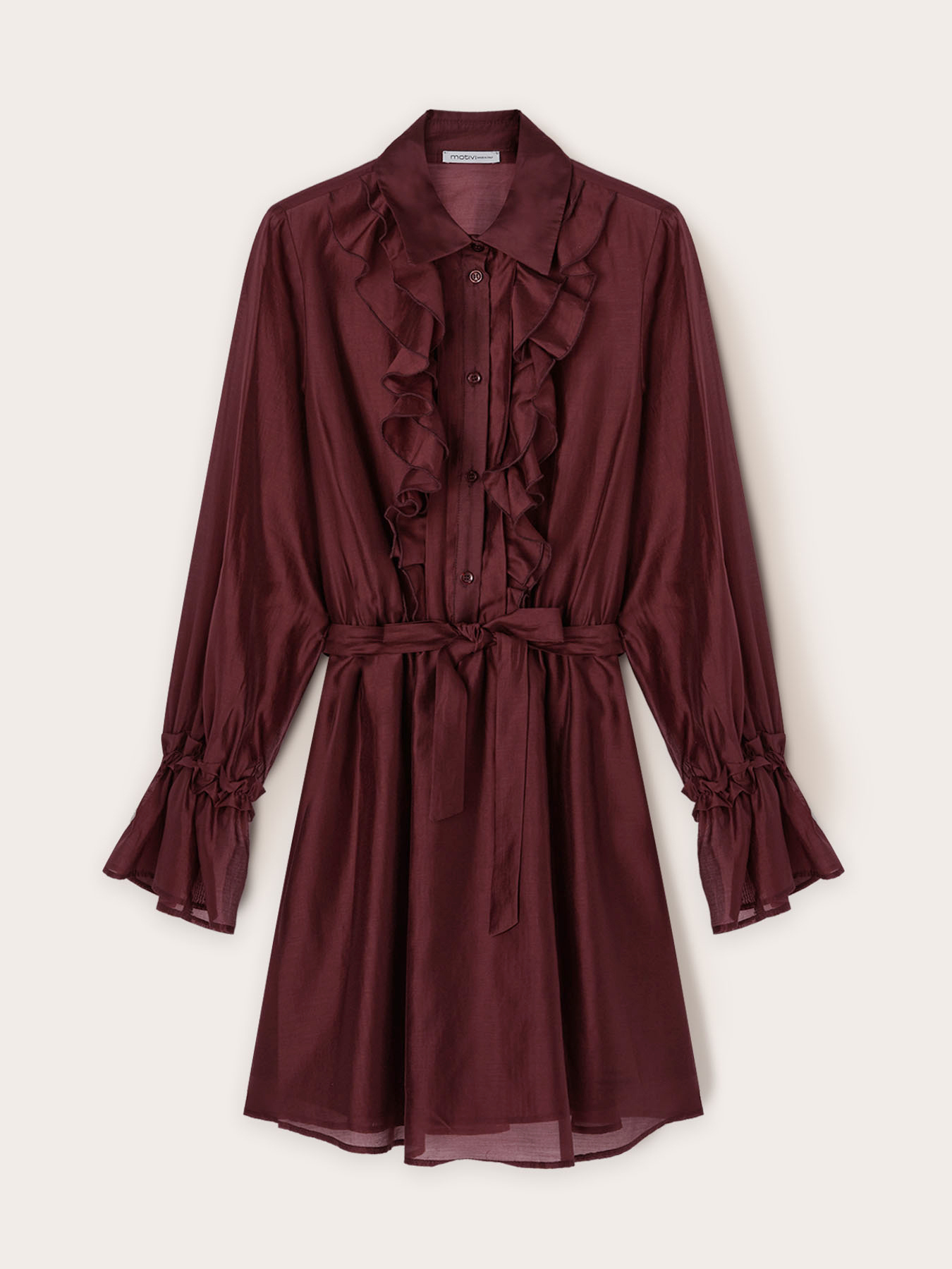 Voile chemisier dress with flounces image number 4