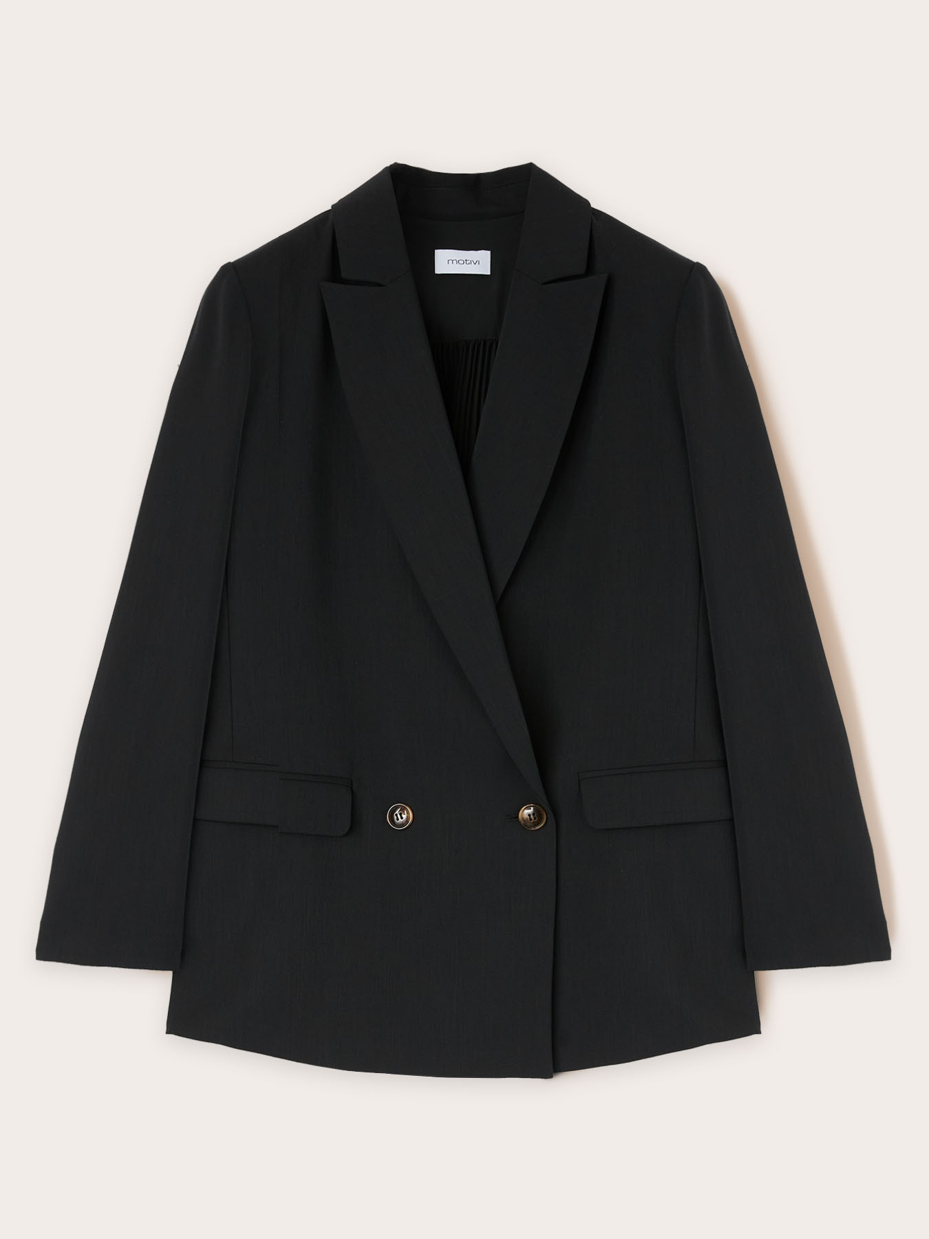 Blazer doppiopetto con pliss&eacute; posteriore image number 5