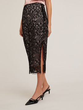 Midi macrame lace skirt