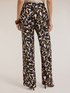 Wide-leg trousers in lyocell blend with ethnic pattern image number 1