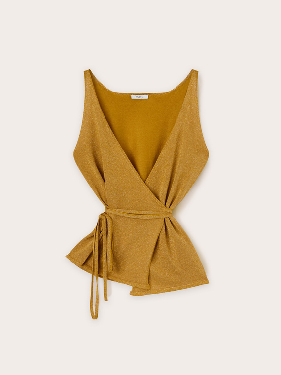 Top cache-coeur in maglia lurex