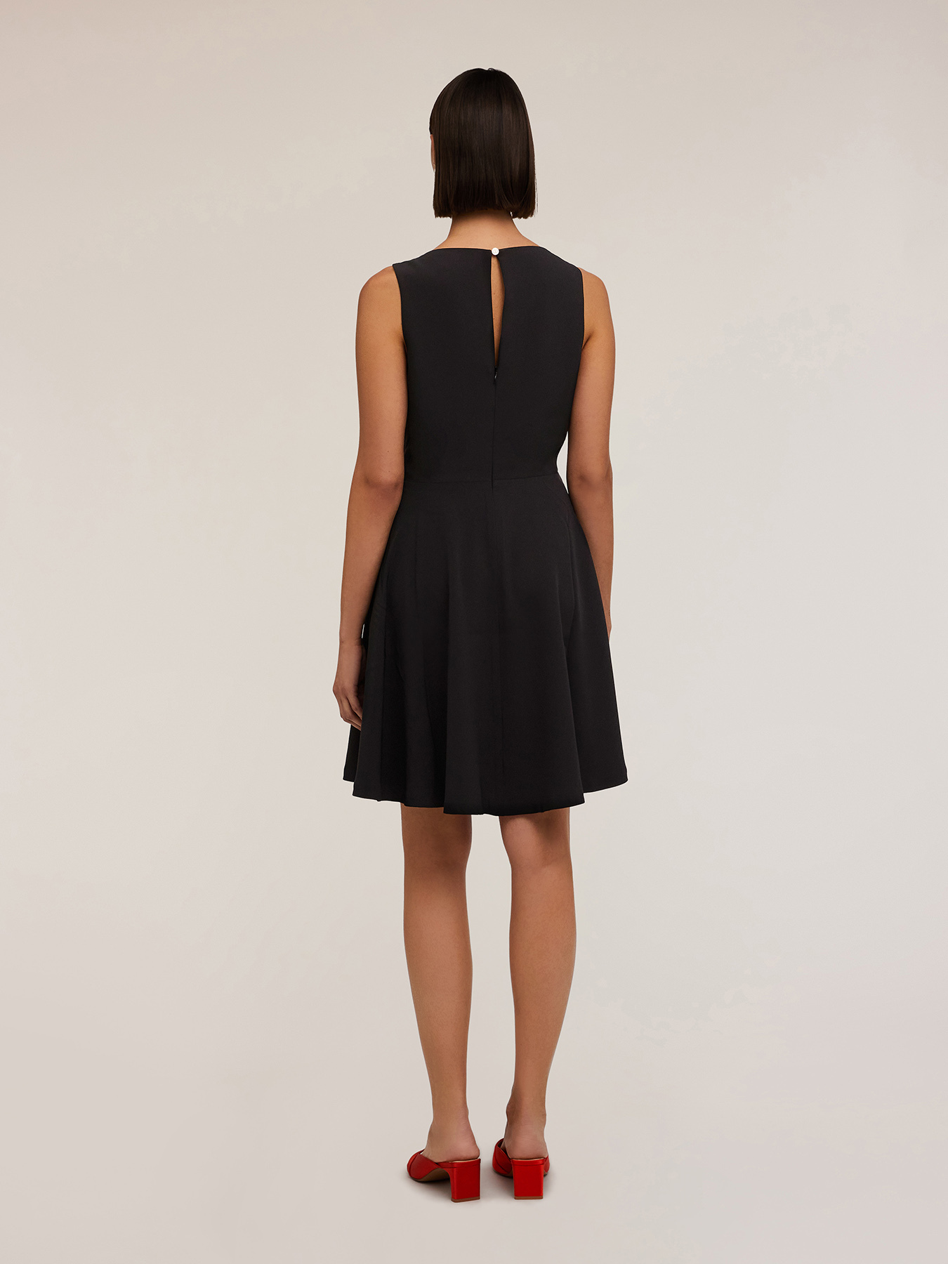 Crepe fabric mini dress image number 1