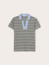 Striped t-shirt with stone-embroidered collar image number 4