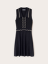 Short knit dress with contrasting colour profiles image number 4