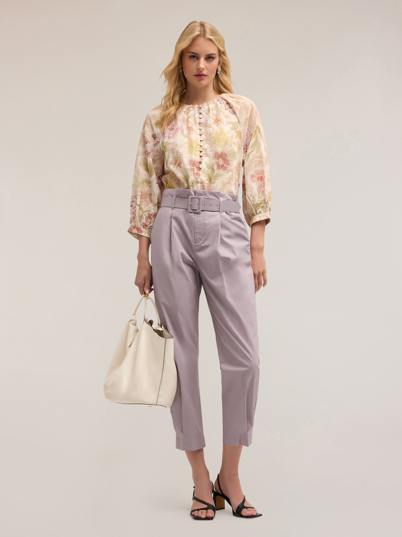 Oversize-Bluse aus Baumwollmusselin mit Blumenmuster image number 3