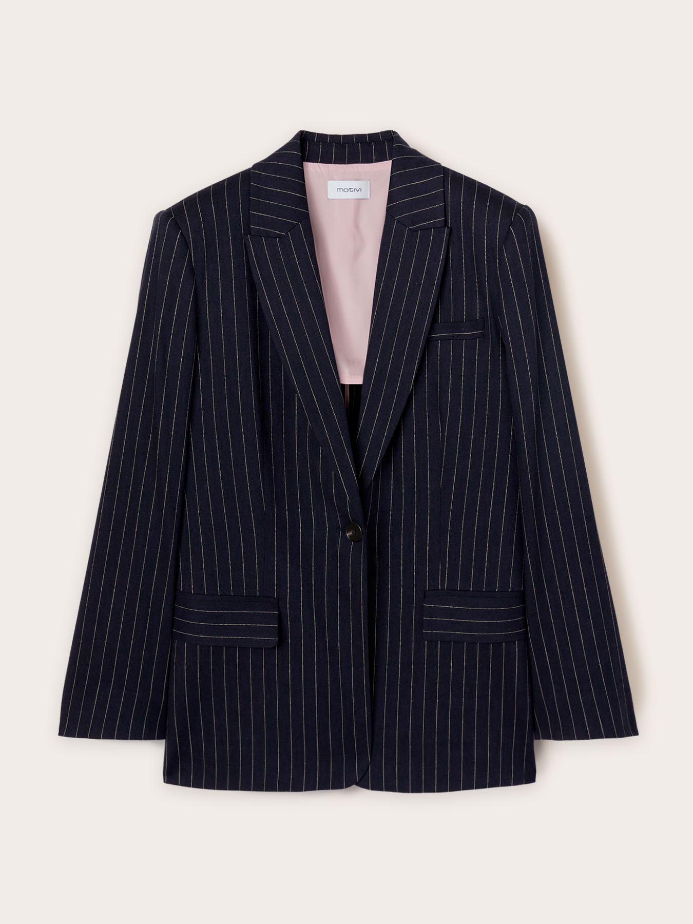 Pinstriped single-breasted blazer image number 4