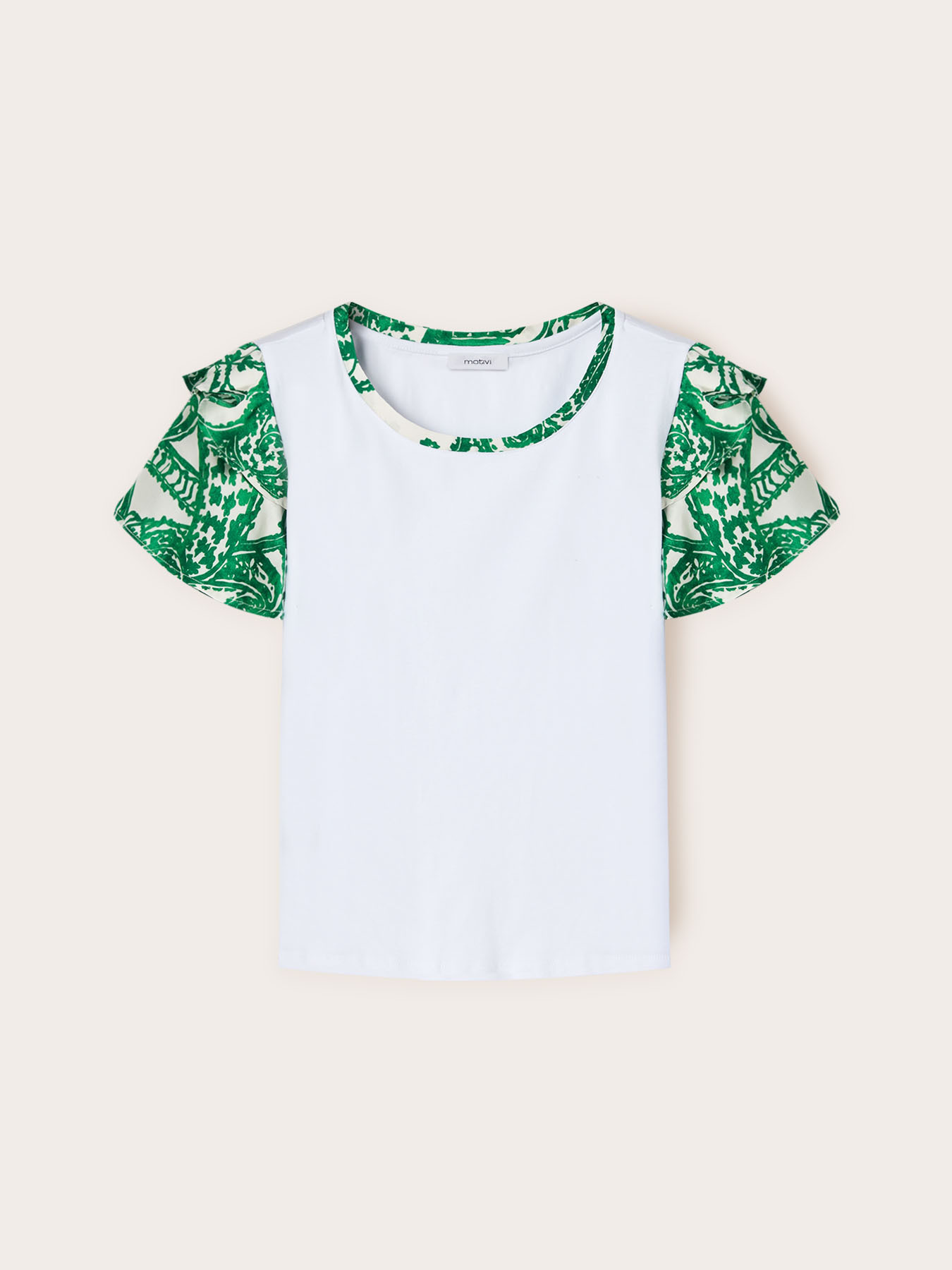 T-shirt with paisley print sleeves image number 4