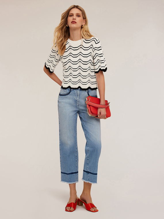 Maglia a righe punto mosso