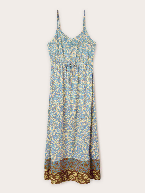 Printed satin summer dress