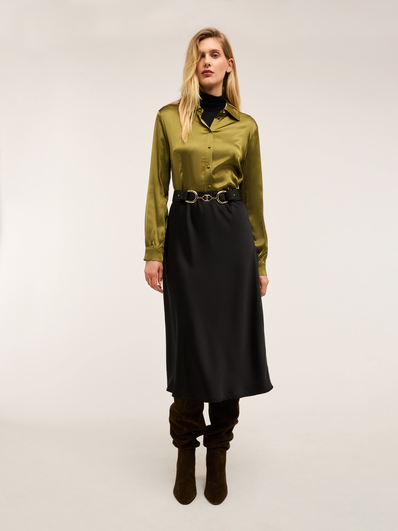 Satin midiskirt image number 3