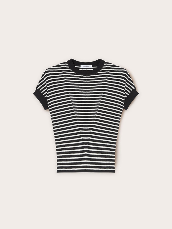 Maglia a coste tridimensionali maniche corte